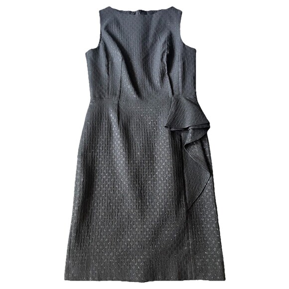 Rickie Freeman for Teri Jon Polka Dot Ruffle Dress Black Sleeveless Size 8 - Picture 1 of 6